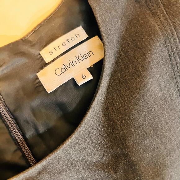 Calvin Klein Sleeveless Sheath Dress Size 6 Dark Gray - Picture 3 of 6